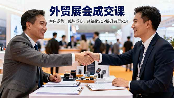(16356期)外贸展会成交课,含目标制定、客户邀约、现场成交,系统化SOP提升参展ROI