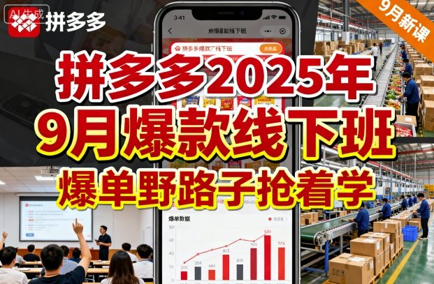 拼多多2025年9月爆款线下班，爆单野路子抢着学-淘秘副业