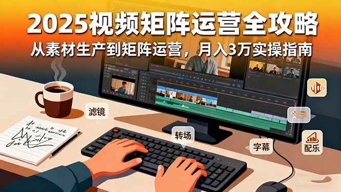 2025短视频矩阵运营全攻略：从素材生产到矩阵运营，月入3万实操指南-淘秘副业