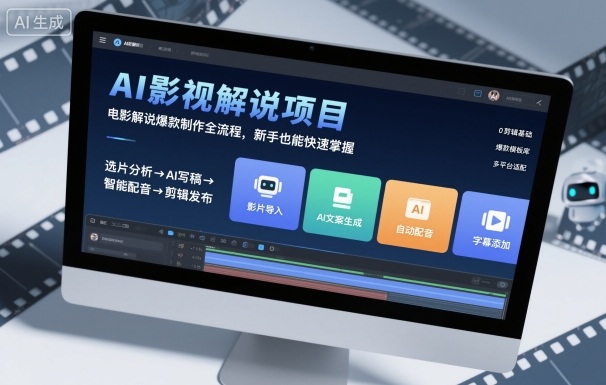 AI影视解说项目，电影解说爆款制作全流程，新手也能快速掌握-淘秘副业