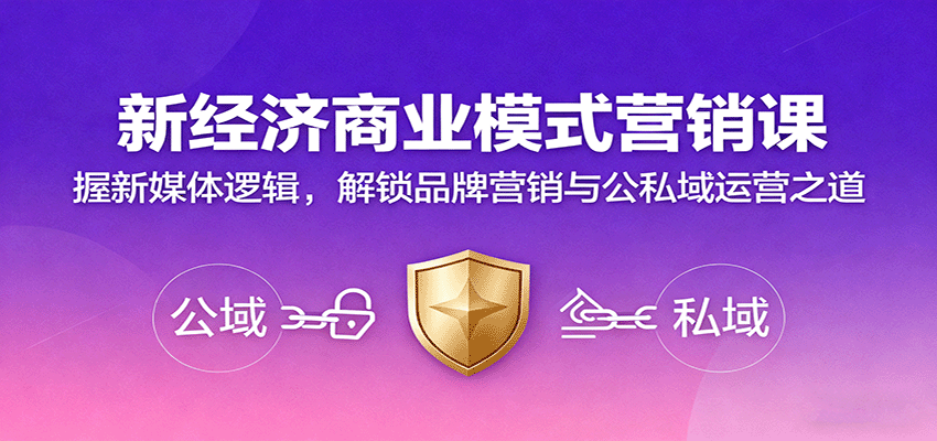 新经济商业模式营销课，握新媒体逻辑，解锁品牌营销与公私域运营之道-淘秘副业