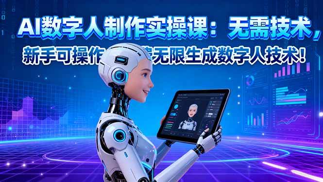（16376期）AI数字人制作实操课：无需技术，新手可操作，免费无限生成数字人技术！-淘秘副业