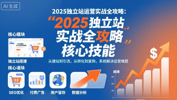 2025独立站运营实战全攻略，一站式掌握独立站运营核心技能-淘秘副业
