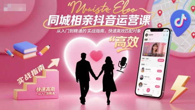 同城相亲抖音运营课，从入门到精通的实战指南，快速高效匹配对象-淘秘副业