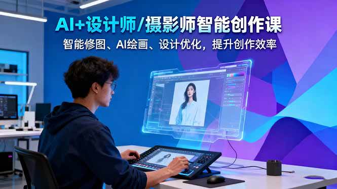 （16398期）AI+设计师/摄影师智能创作课：智能修图、AI绘画、设计优化，提升创作效率-淘秘副业