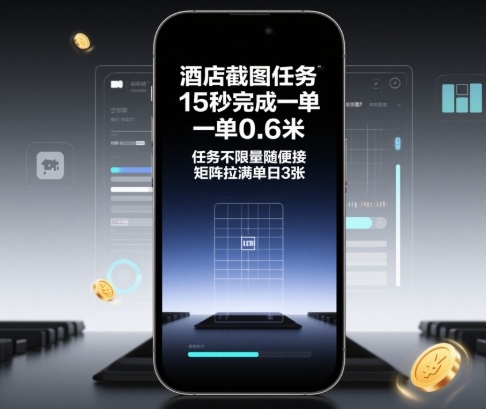 酒店截图任务，15秒完成一单，一单0.6米，任务不限量随便接，矩阵拉满单日3张【揭秘】-淘秘副业