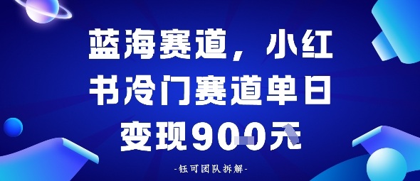 小红书冷门蓝海赛道，0成本，单日变现多张-淘秘副业