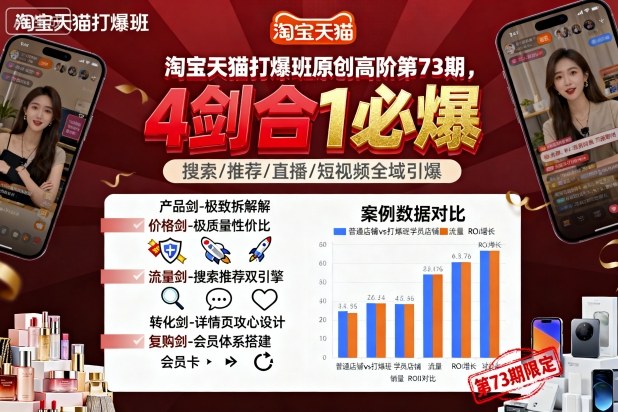 淘宝天猫打爆班原创高阶第73期，4剑合1必爆-淘秘副业