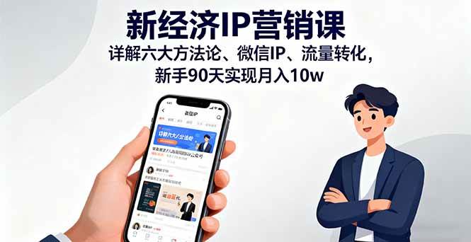 （16194期）新经济IP营销课：详解六大方法论、微信IP、流量转化，新手90天实现月入10w-淘秘副业