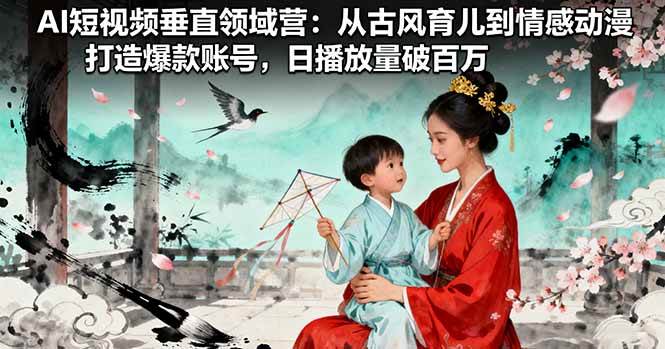 （16195期）AI短视频垂直领域营：从古风育儿到情感动漫，打造爆款账号,日播放量破百万-淘秘副业