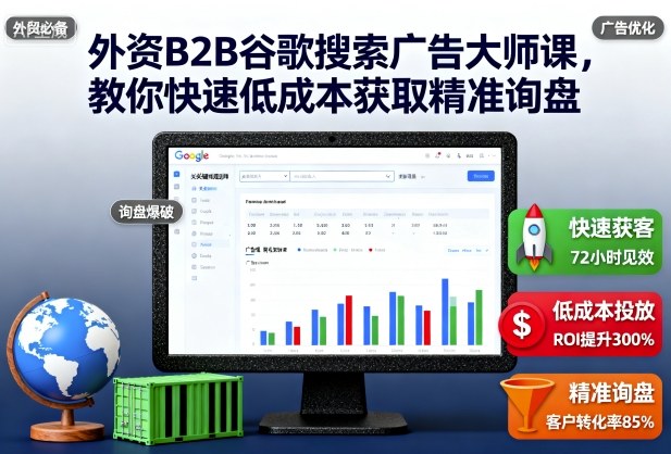 外资B2B谷歌搜索广告大师课，教你快速低成本获取精准询盘-淘秘副业