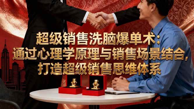 （16370期）超级销售洗脑爆单术：通过心理学原理与销售场景结合,打造超级销售思维体系-淘秘副业