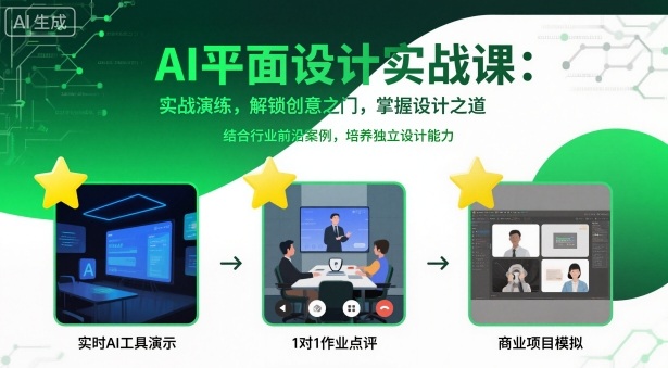 AI平面设计实战课，实战演练，解锁创意之门，掌握设计之道-淘秘副业