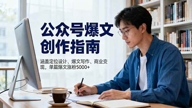 (16380期)公众号爆文创作指南,涵盖定位设计+爆文写作+商业变现,单篇爆文涨粉5000+