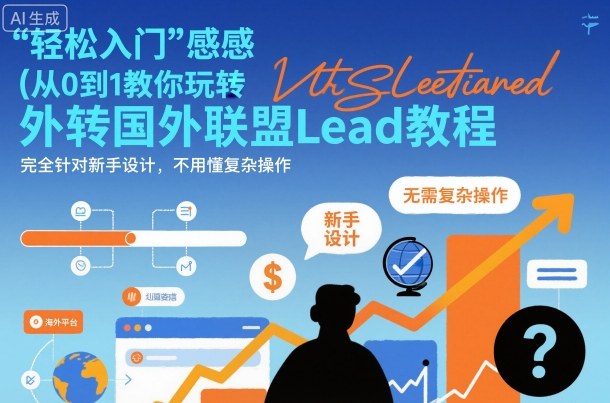 国外联盟賺美刀项目，从0到1教你玩转国外联盟Lead教程，纯新手可操作性100%-淘秘副业