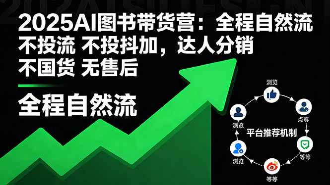 （16198期）2025AI图书带货营：全程自然流 不投流 不投抖加，达人分销 不国货 无售后-淘秘副业