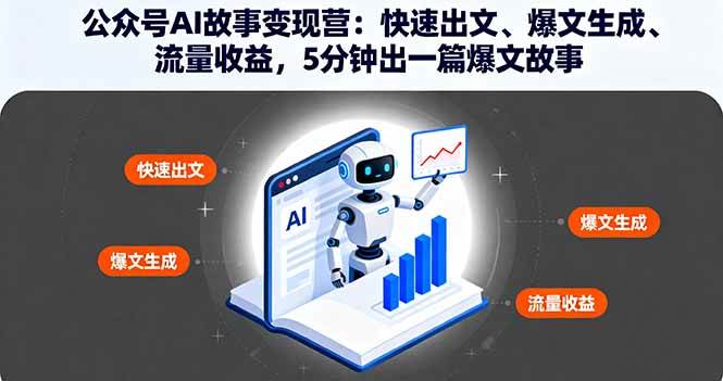 （16201期）公众号AI故事变现营：快速出文、爆文生成、流量收益，5分钟出一篇爆文故事-淘秘副业
