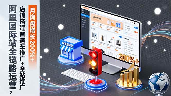 （16311期）阿里国际站全链路运营，店铺搭建+直通车推广+全站推广，月询盘增长200%+-淘秘副业