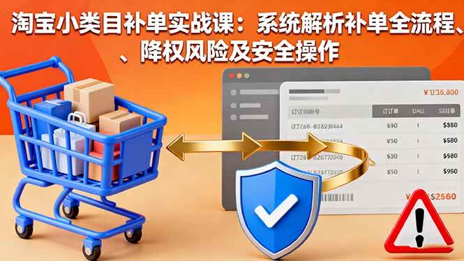 （16239期）淘宝小类目补单实战课：系统解析补单全流程、降权风险及安全操作-淘秘副业
