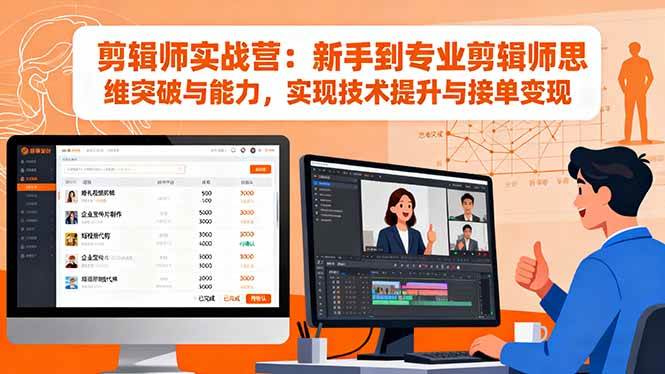 （16347期）剪辑师实战营：新手到专业剪辑师思维突破与能力，实现技术提升与接单变现-淘秘副业