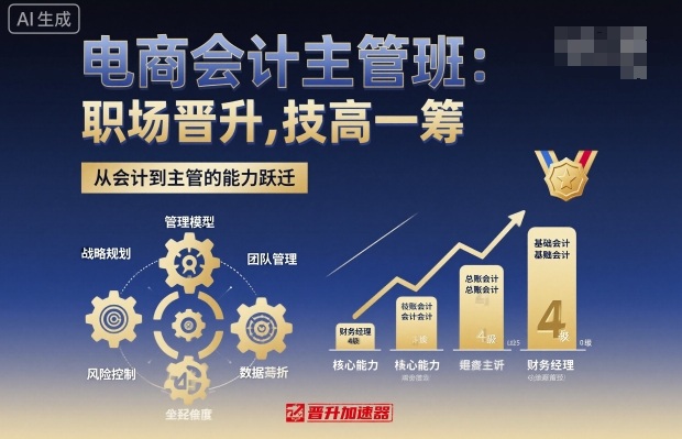 电商会计主管班，职场晋升，技高一筹-淘秘副业
