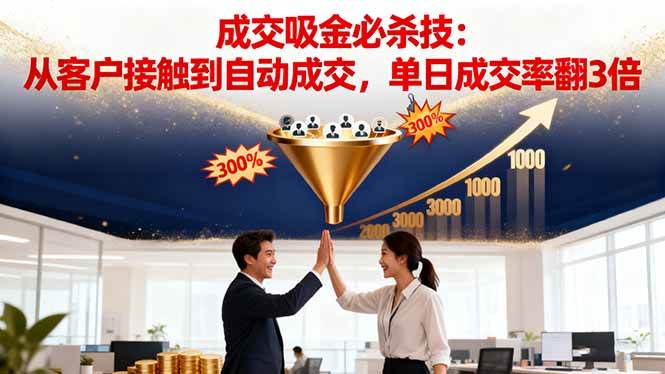 （16432期）吸金成交营销必杀技：从客户接触到自动成交，单日成交率翻3倍-淘秘副业