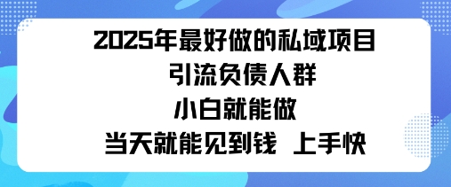 2025私域风口：盯紧负债群体，变现猛，不挑人，有手就行当天见钱-淘秘副业
