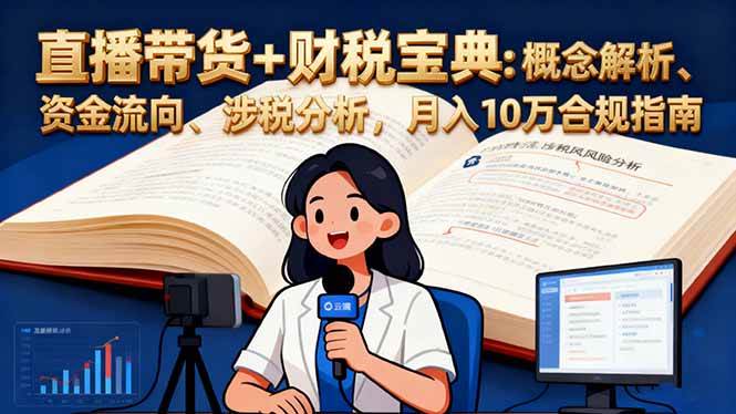 （16444期）直播带货+财税宝典：概念解析、资金流向、涉税分析，月入10万合规指南-淘秘副业