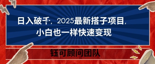 日入破K，2025最新搭子项目，小白也一样快速变现-淘秘副业