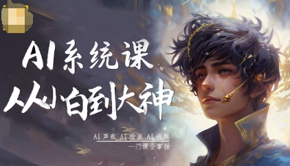 AI系统课程，从小白到大神系统学AI，AI声音-AI绘画-AI视频一门课全掌握-淘秘副业