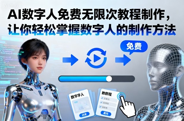 AI数字人免费无限次教程制作，让你轻松掌握数字人的制作方法-淘秘副业