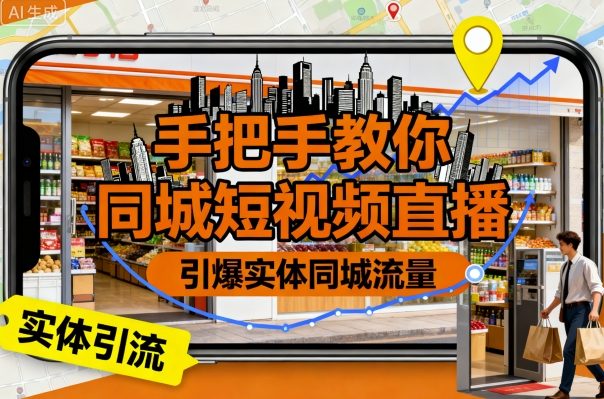 手把手教你同城短视频直播，引爆实体同城流量-淘秘副业