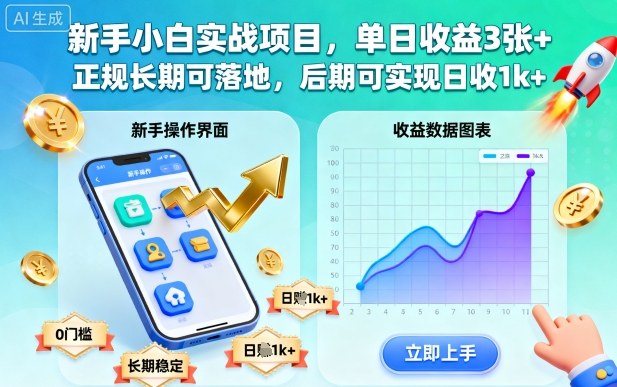 新手小白实战项目，单日收益3张+，正规长期可落地，后期可实现日收1k+【揭秘】-淘秘副业