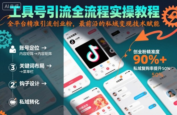 工具号引流全流程保姆级实操教程，全平台精准引流创业粉，最前沿的私域变现技术赋能-淘秘副业