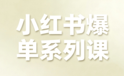 小红书爆单系列课，聚焦小红书电商全链路增长-淘秘副业