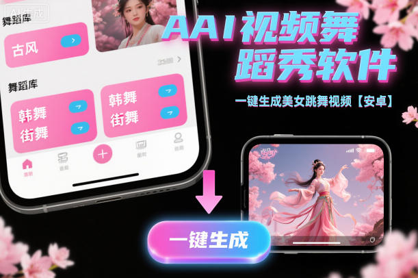 AI视频舞蹈秀软件，一键生成美女跳舞视频【安卓】-淘秘副业