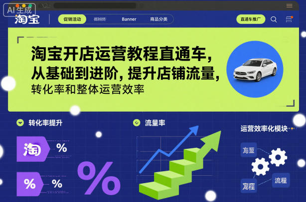 淘宝开店运营教程直通车，从基础到进阶，提升店铺流量，转化率和整体运营效率（更新11月）-淘秘副业
