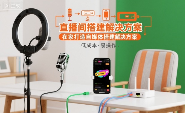 直播间搭建解决方案，在家打造自媒体搭建解决方案-淘秘副业