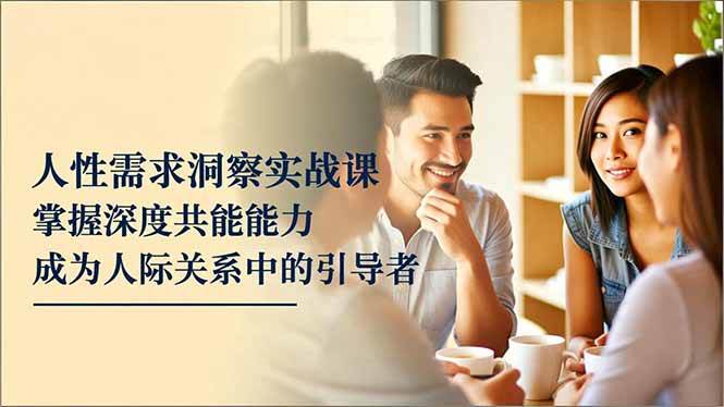 （16683期）人性需求洞察实战课，掌握深度共感能力，成为人际关系中的引导者-淘秘副业