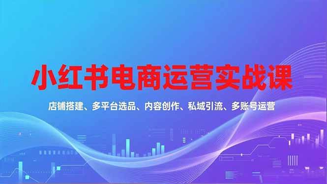 （16695期）小红书电商运营实战课，店铺搭建、多平台选品、内容创作、私域引流、多账号运营等玩法-淘秘副业