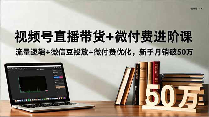 （16684期）视频号直播带货+微付费进阶课：流量逻辑+微信豆投放+微付费优化，新手月销破50万-淘秘副业