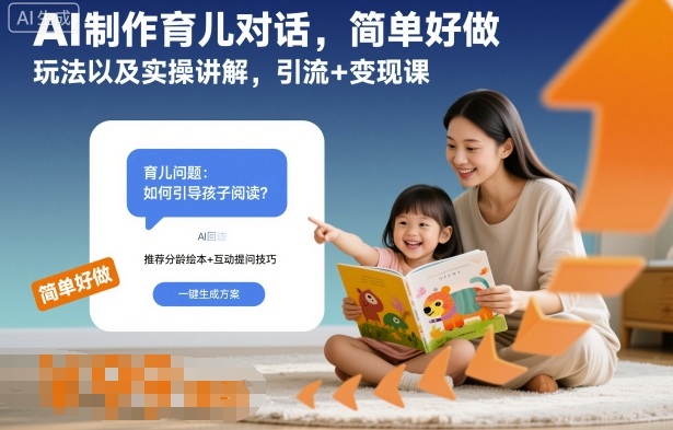 AI制作育儿对话，简单好做，玩法以及实操讲解，引流+变现课-淘秘副业