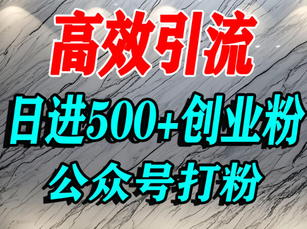 怎么引流创业粉？微信公众号纯搬运引流精准创业粉，日进500+精准流量-淘秘副业