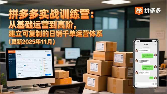 （16700期）拼多多实战训练营：从基础运营到高阶，建立可复制的日销千单运营体系（更新11月）-淘秘副业
