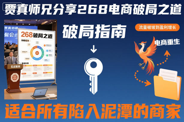 贾真师兄分享268电商破局之道-适合所有陷入泥潭的商家-淘秘副业