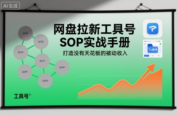 网盘拉新工具号SOP实战手册，打造没有天花板的被动收入-淘秘副业