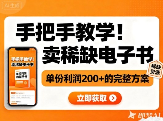 手把手教学！在小红书卖稀缺电子书，单份利润2张+的完整方案-淘秘副业