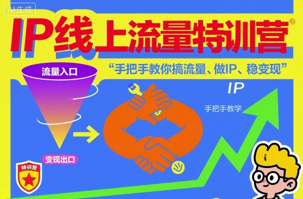IP线上流量特训营，手把手教你搞流量、做IP、稳变现-淘秘副业