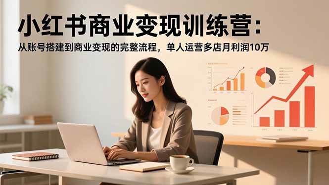 （16698期）小红书商业变现训练营：从账号搭建到商业变现的完整流程，单人运营多店月利润10万-淘秘副业