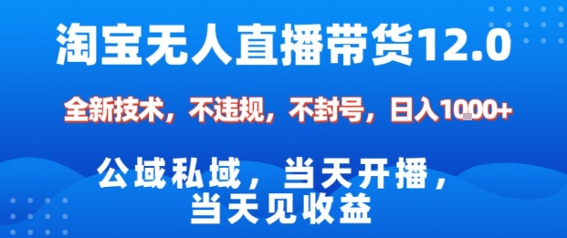 淘宝无人直播12.0，公域私域技术，不封号，不违规布局双十一流量风口，日入1k（独家技术）【揭秘】-淘秘副业